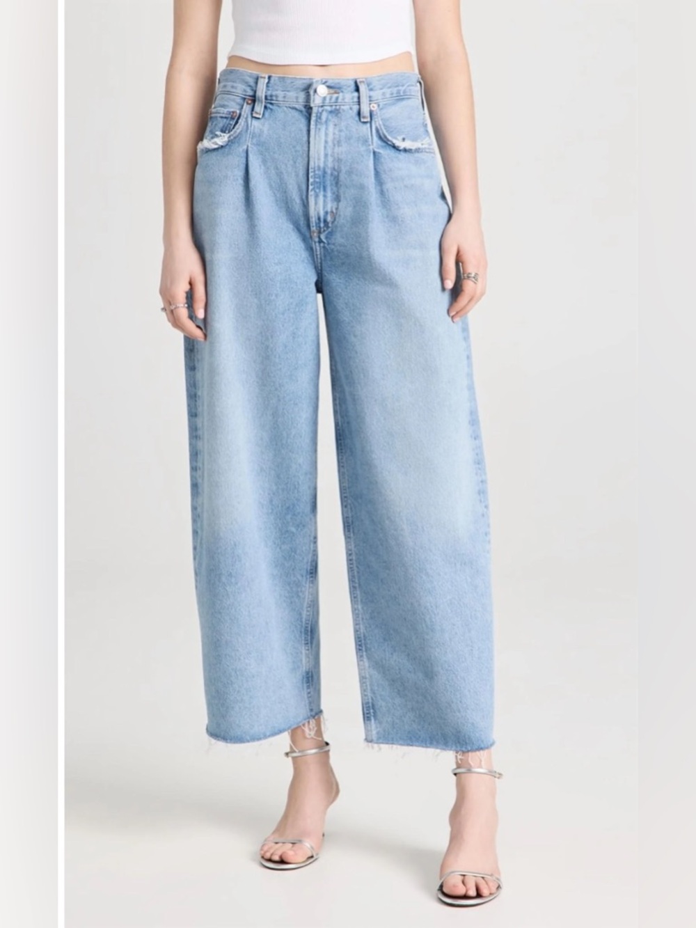 Agolde Dagna Light Blue High-Rise Wide Leg Jeans